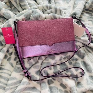 Kate Spade Crossbody Rose Pink Lola Glitter Purse